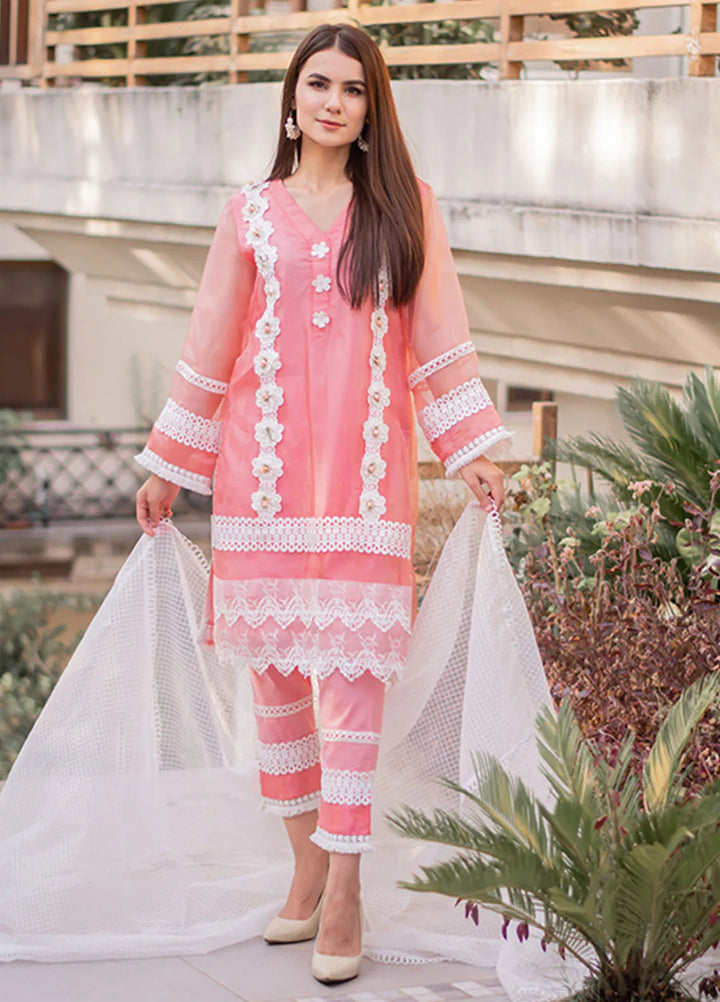 Tassawur Pret Embroidered Organza 3 Piece Suit Spinel