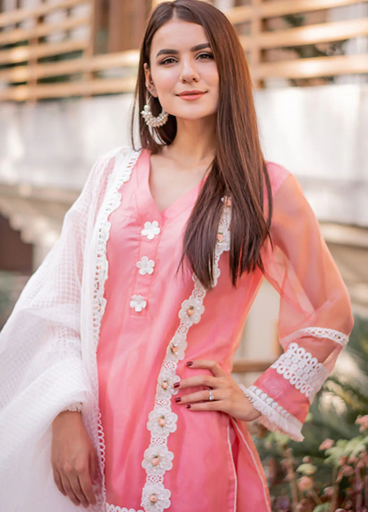 Tassawur Pret Embroidered Organza 3 Piece Suit Spinel