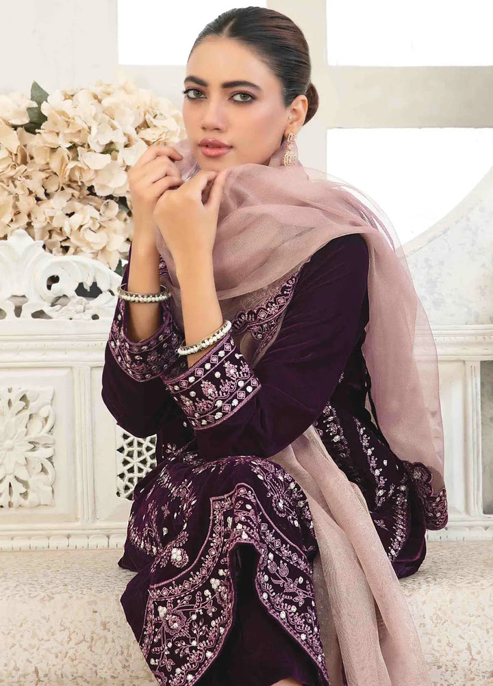 Tawakkal Fabrics Embroidered Velvet Suits Unstitched 3 Piece TWF24R D-4039 - Festive Collection