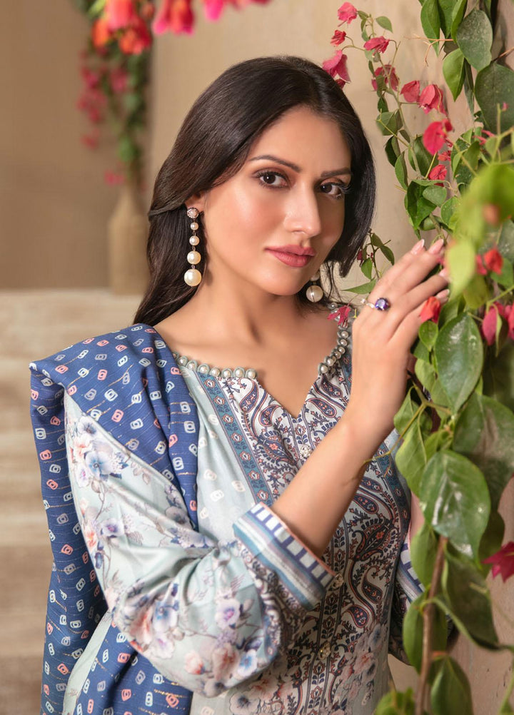 Tawakkal Fabrics Printed Satin Suits Unstitched 3 Piece TWF23ST D-9733 - Winter Collection
