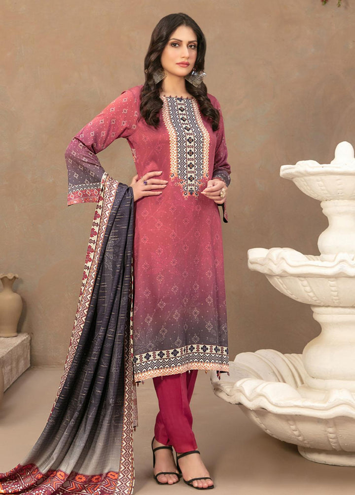 Tawakkal Fabrics Printed Satin Suits Unstitched 3 Piece TWF23ST D-9734 - Winter Collection
