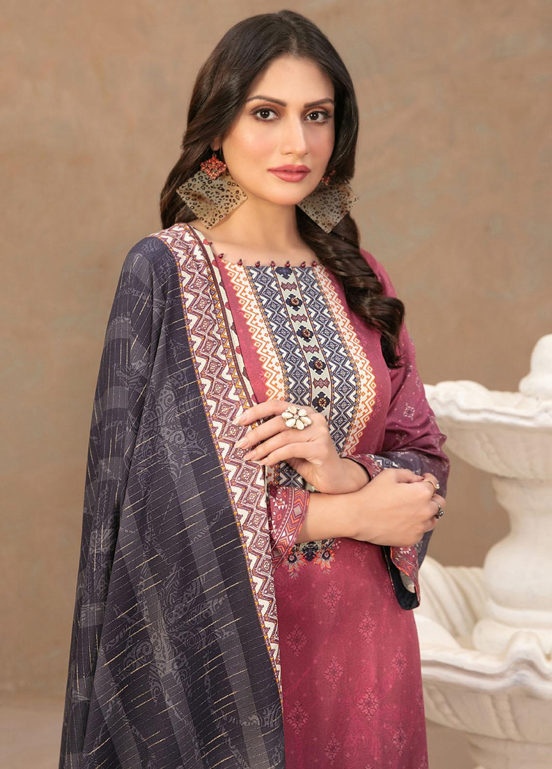 Tawakkal Fabrics Printed Satin Suits Unstitched 3 Piece TWF23ST D-9734 - Winter Collection