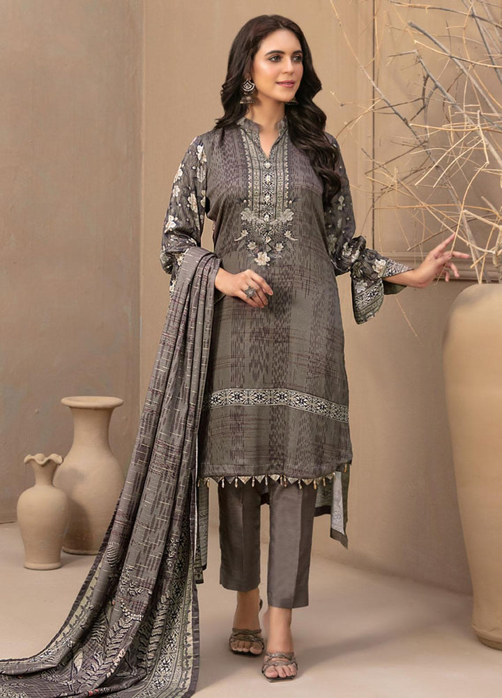 Tawakkal Fabrics Printed Satin Suits Unstitched 3 Piece TWF23ST D-9735 - Winter Collection