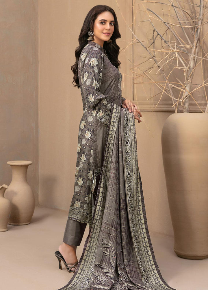 Tawakkal Fabrics Printed Satin Suits Unstitched 3 Piece TWF23ST D-9735 - Winter Collection