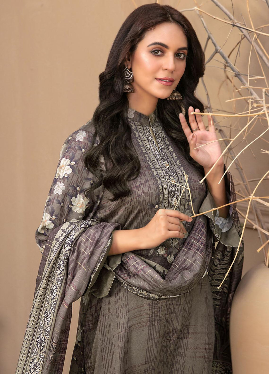 Tawakkal Fabrics Printed Satin Suits Unstitched 3 Piece TWF23ST D-9735 - Winter Collection