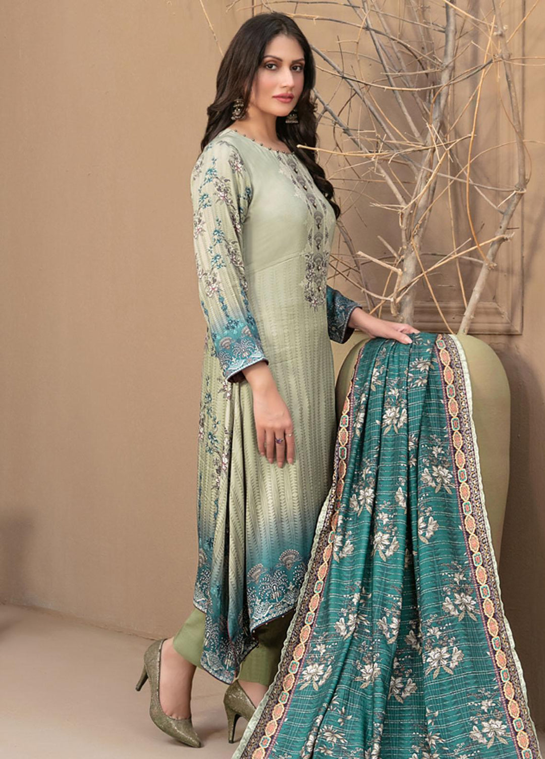 Tawakkal Fabrics Printed Satin Suits Unstitched 3 Piece TWF23ST D-9737 - Winter Collection
