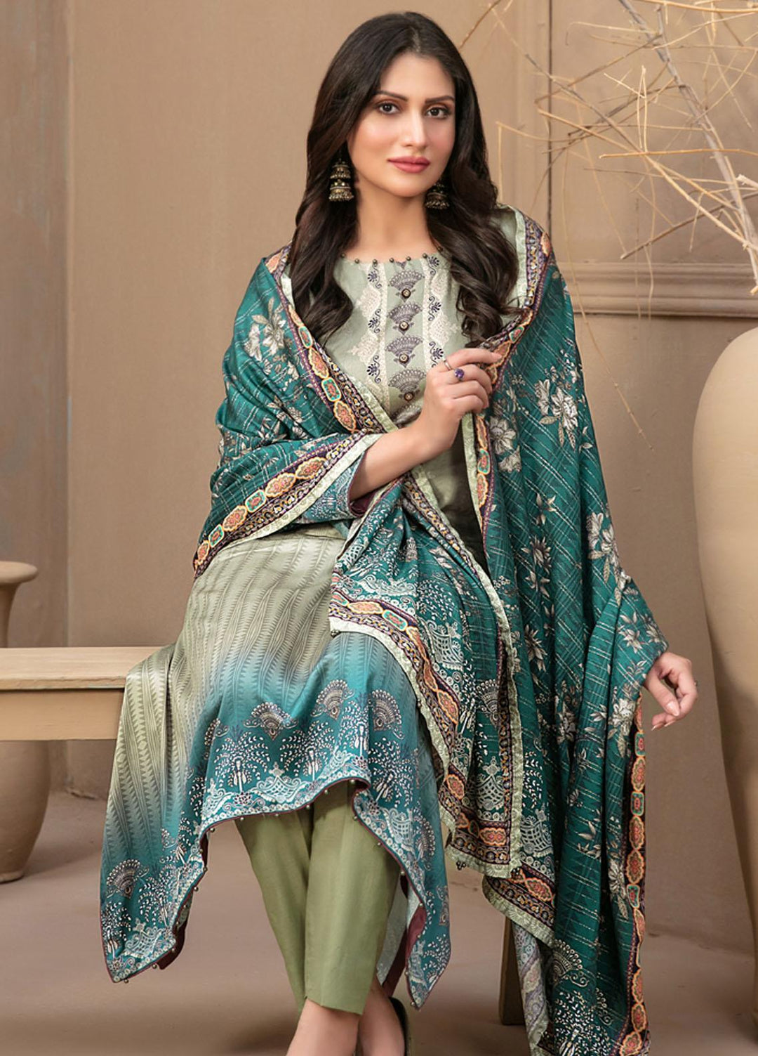 Tawakkal Fabrics Printed Satin Suits Unstitched 3 Piece TWF23ST D-9737 - Winter Collection