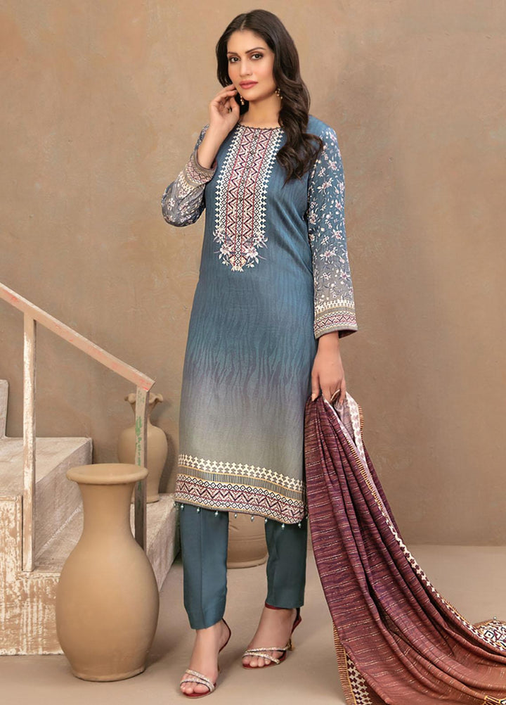 Tawakkal Fabrics Printed Satin Suits Unstitched 3 Piece TWF23ST D-9738 - Winter Collection