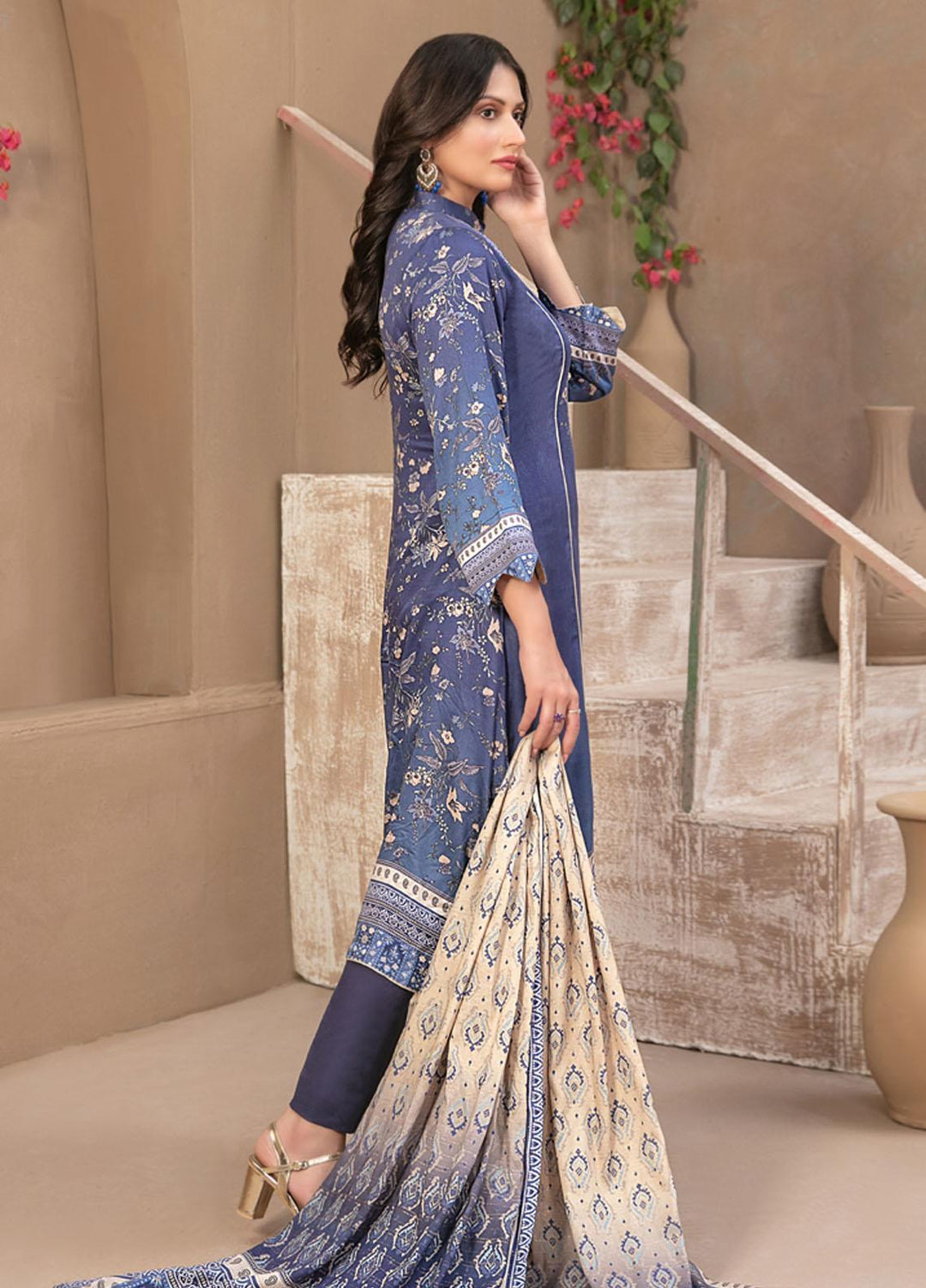 Tawakkal Fabrics Printed Satin Suits Unstitched 3 Piece TWF23ST D-9740 - Winter Collection