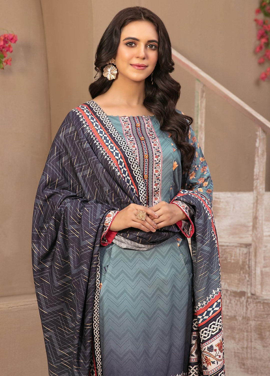 Tawakkal Fabrics Printed Satin Suits Unstitched 3 Piece TWF23ST D-9742 - Winter Collection