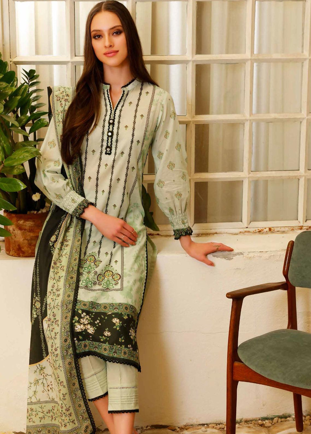 Gul Ahmed Printed  Suits Unstitched 2 Piece GA22CM TCN-22001 - Festive Collection