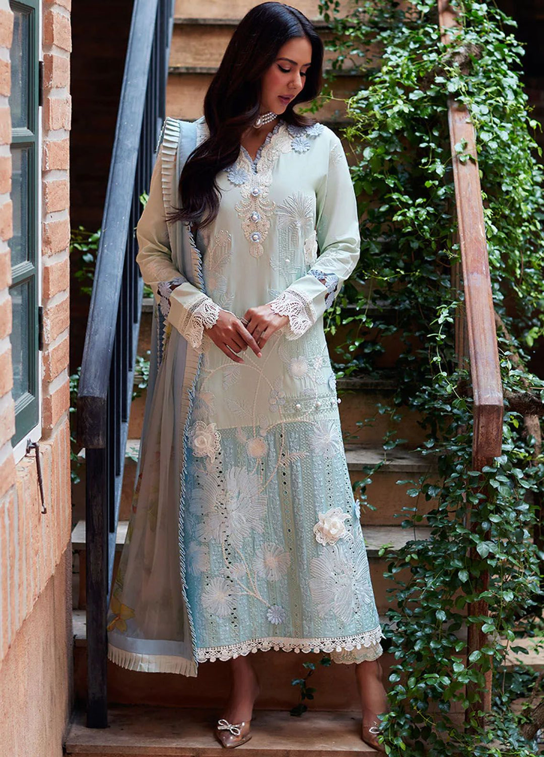 Te Amo by Mushq Embroidered Lawn Suits Unstitched 3 Piece MQ24TA D-08 Capri Charm - Luxury Summer Collection