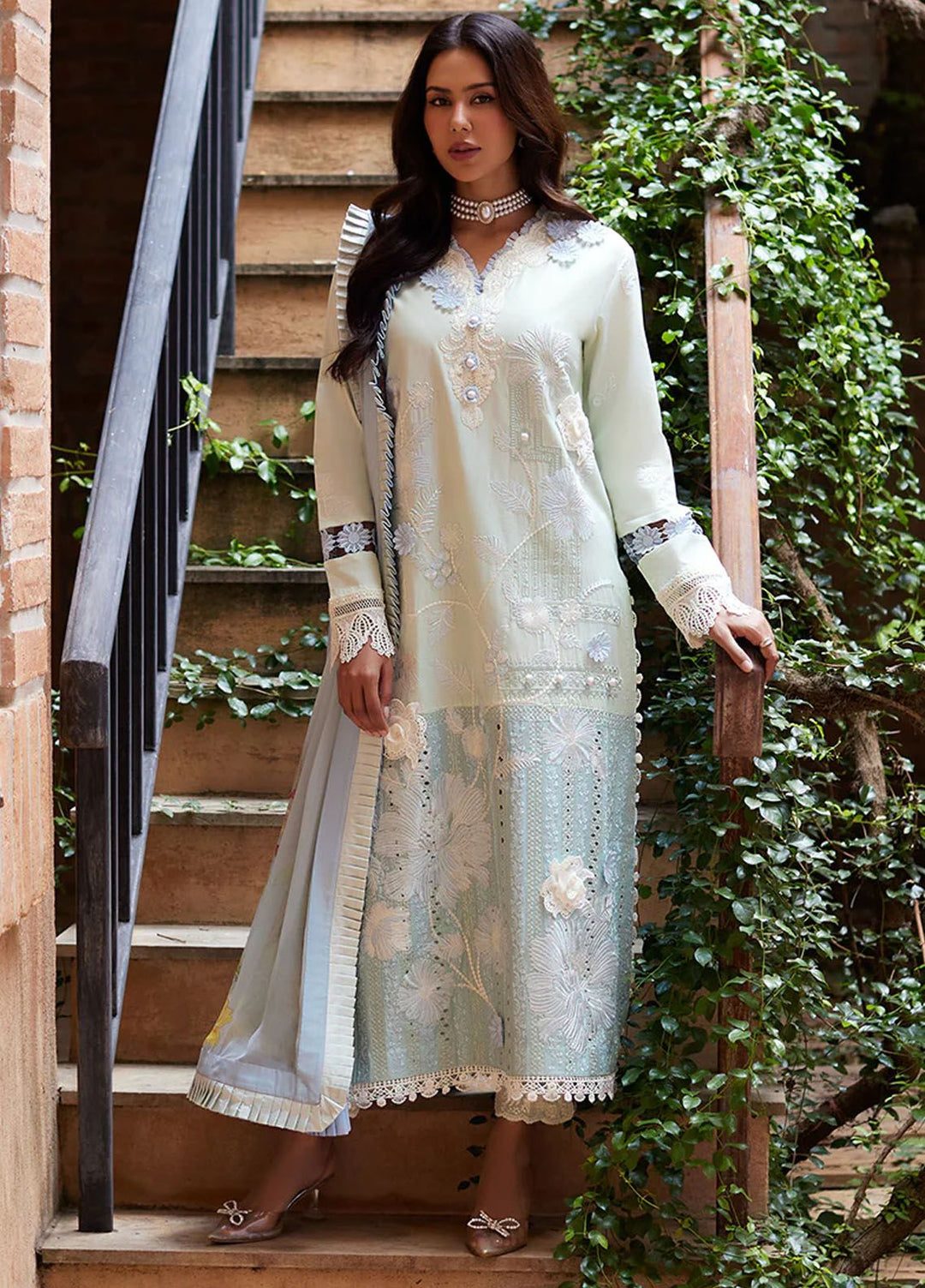 Te Amo by Mushq Embroidered Lawn Suits Unstitched 3 Piece MQ24TA D-08 Capri Charm - Luxury Summer Collection
