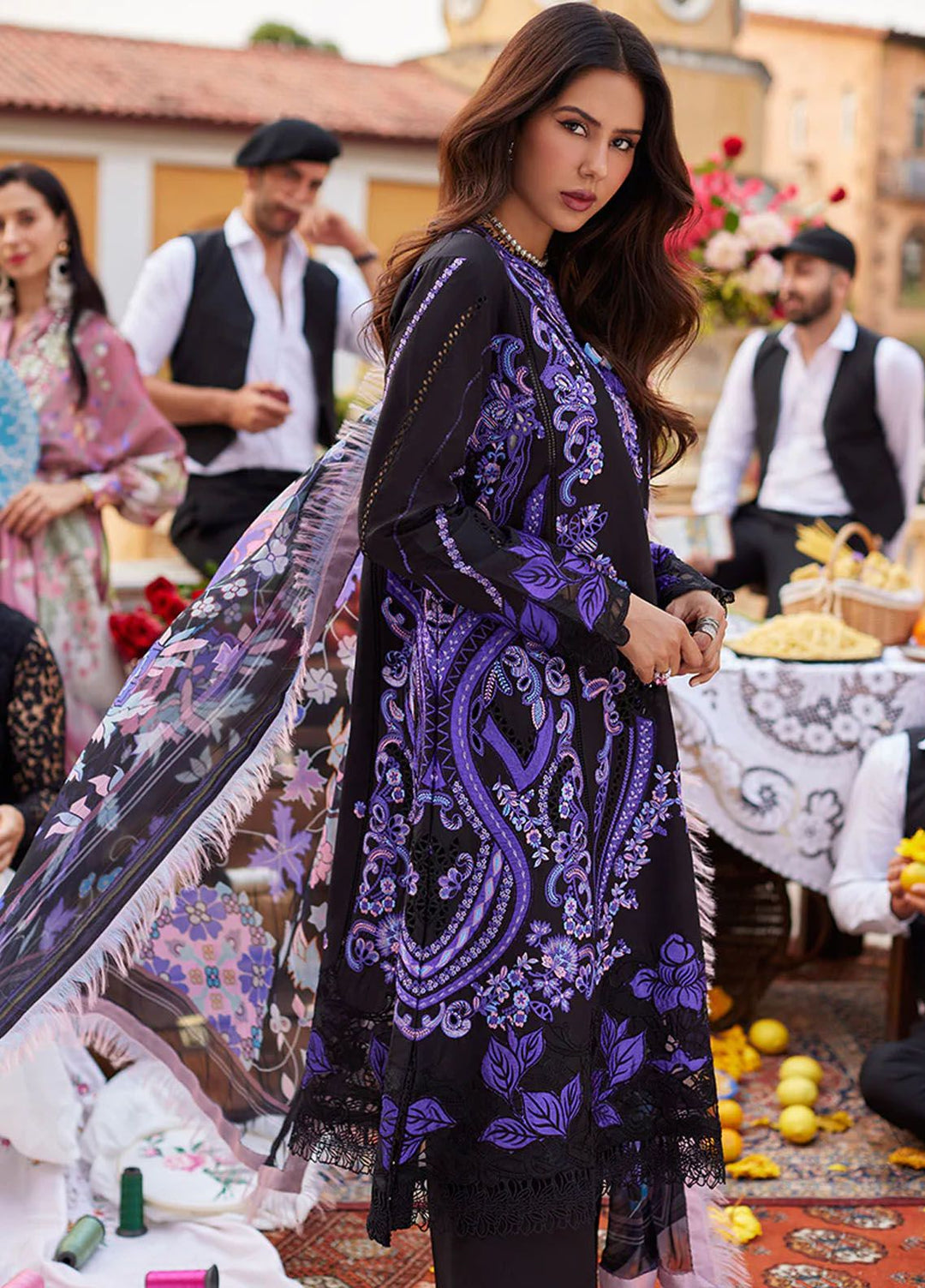 Te Amo by Mushq Embroidered Lawn Suits Unstitched 3 Piece MQ24TA D-10 Sardinia Splendor - Luxury Summer Collection