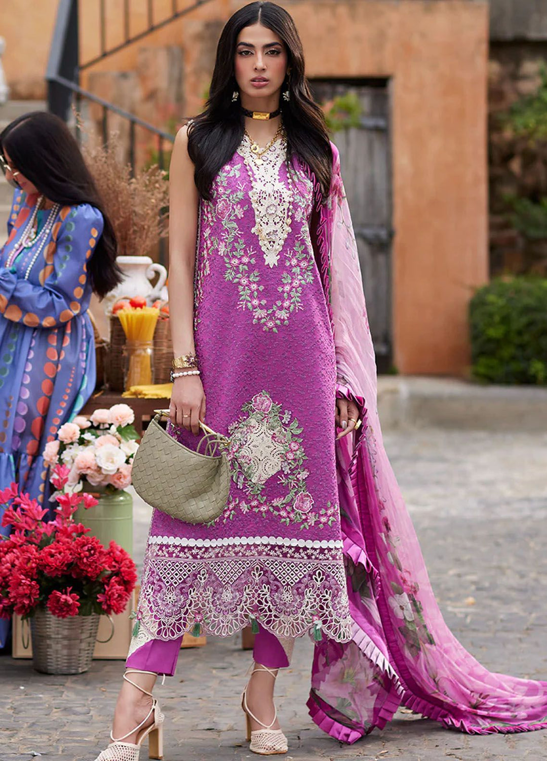 Te Amo by Mushq Embroidered Lawn Suits Unstitched 3 Piece MQ24TA D-15 Roma Rapture - Luxury Summer Collection