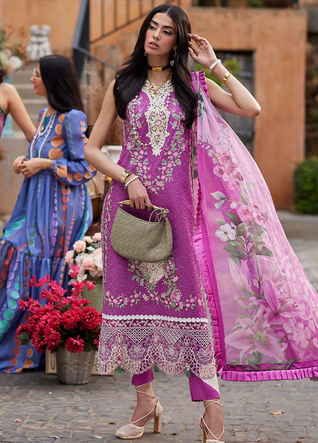 Te Amo by Mushq Embroidered Lawn Suits Unstitched 3 Piece MQ24TA D-15 Roma Rapture - Luxury Summer Collection