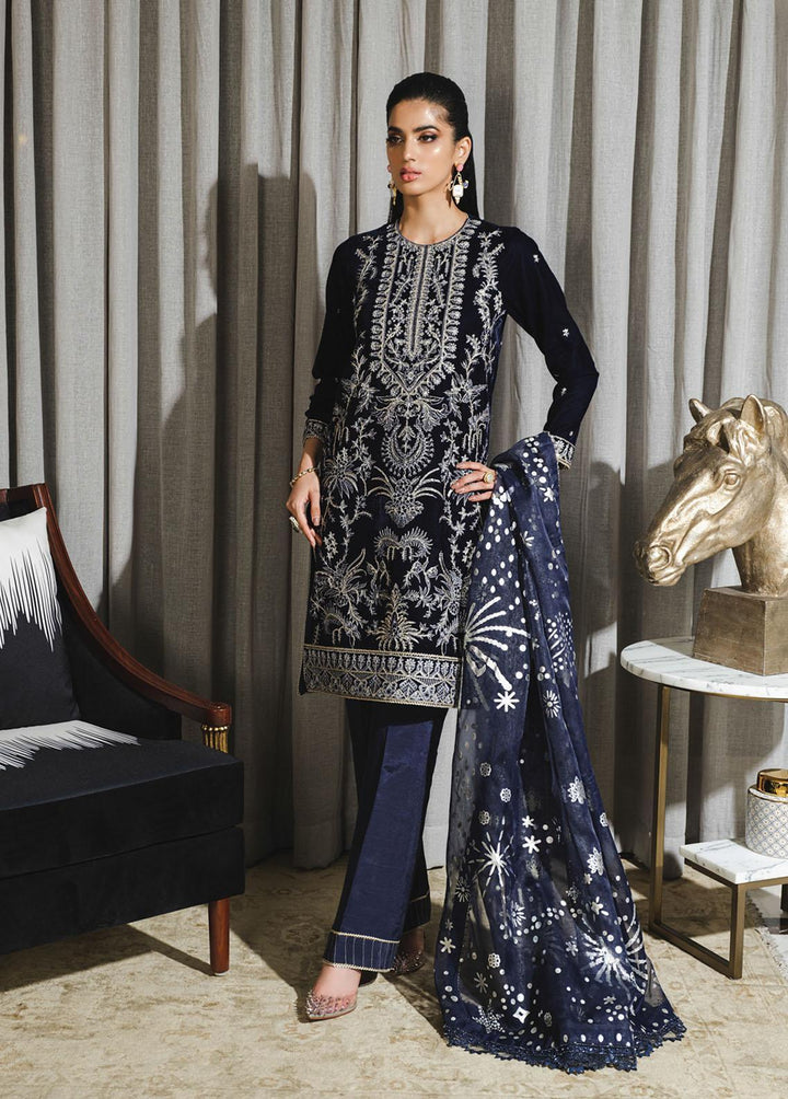 Tehwaar By Rang Rasiya Embroidered Velvet Suits Unstitched 3 Piece RR22T D-01 Fairuzah - Luxury Collection