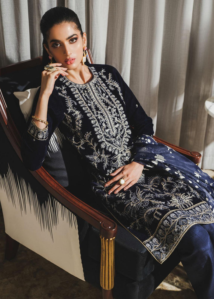Tehwaar By Rang Rasiya Embroidered Velvet Suits Unstitched 3 Piece RR22T D-01 Fairuzah - Luxury Collection