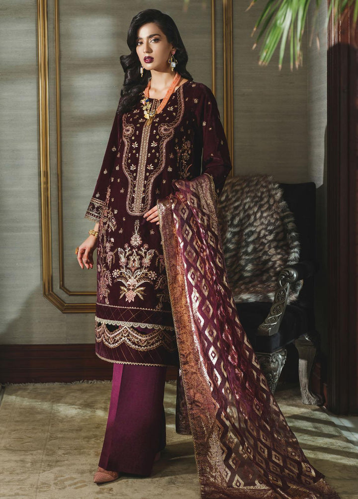Tehwaar By Rang Rasiya Embroidered Velvet Suits Unstitched 3 Piece RR22T D-04 Meher-un-Nisa - Luxury Collection