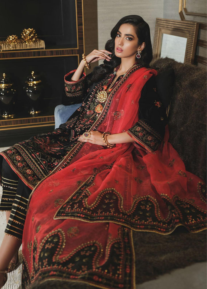 Tehwaar By Rang Rasiya Embroidered Velvet Suits Unstitched 3 Piece RR22T D-06 Gulmeena - Luxury Collection