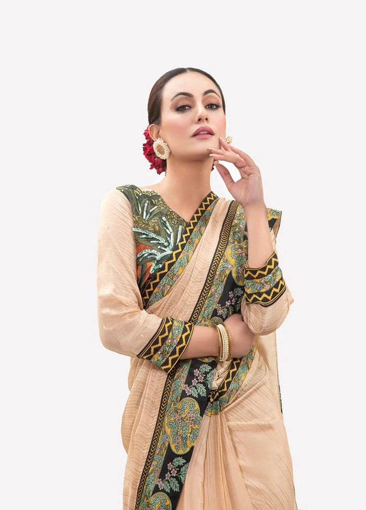 Tehwar By Norans Embroidered Silk  Unstitched Saree NO22T NSC-PR 01 - Winter Collection