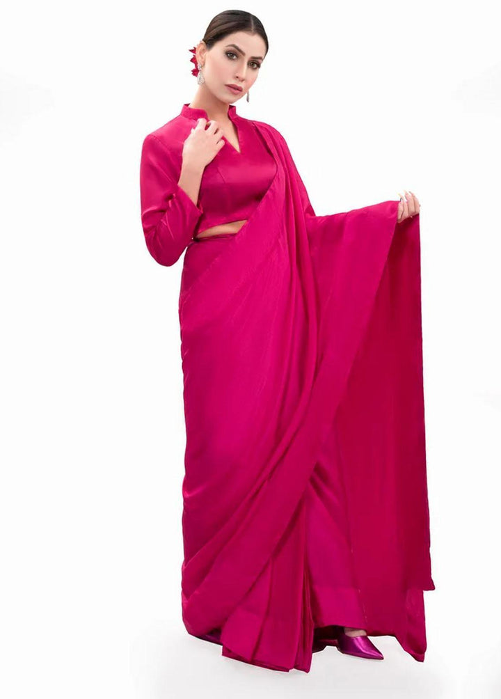 Tehwar By Norans Embroidered Silk  Unstitched Saree NO22T NSC-PR 04 - Winter Collection