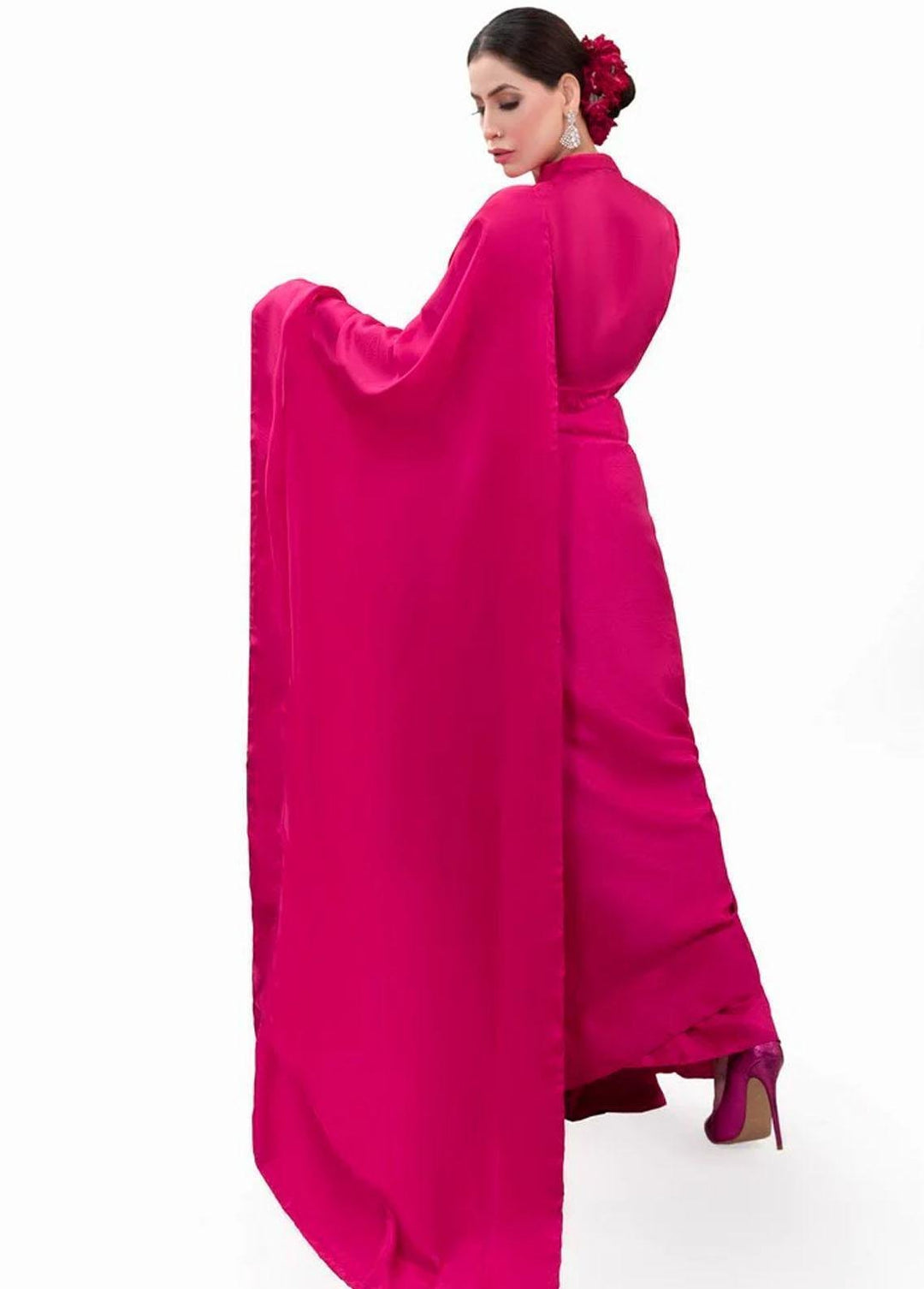 Tehwar By Norans Embroidered Silk  Unstitched Saree NO22T NSC-PR 04 - Winter Collection