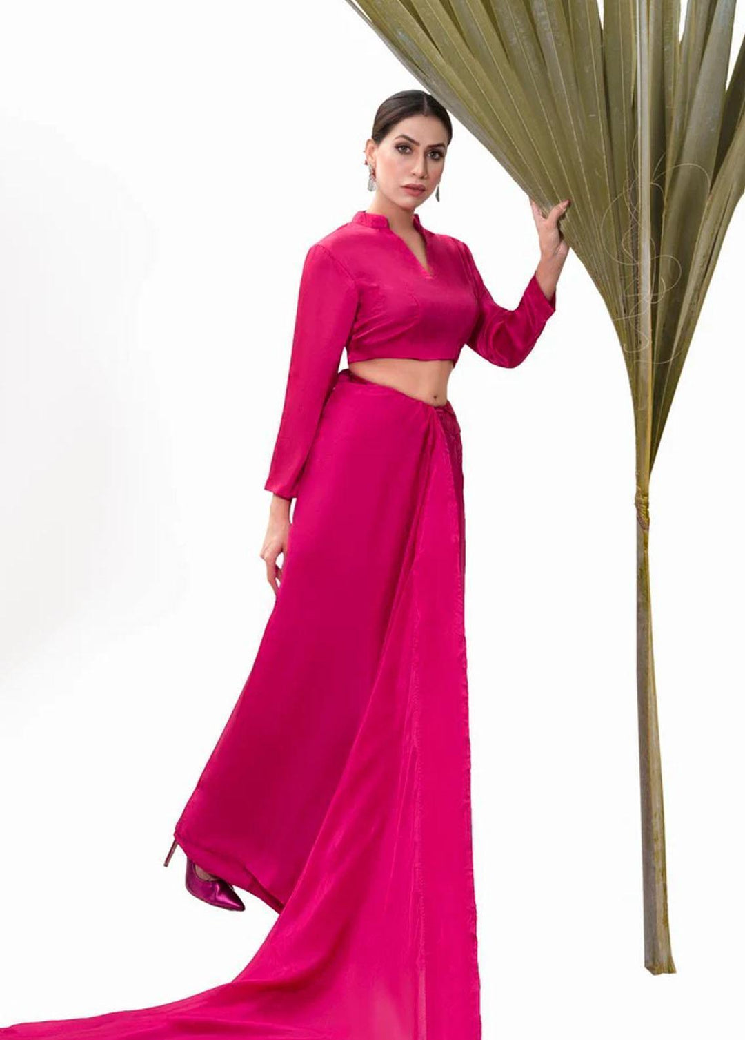 Tehwar By Norans Embroidered Silk  Unstitched Saree NO22T NSC-PR 04 - Winter Collection