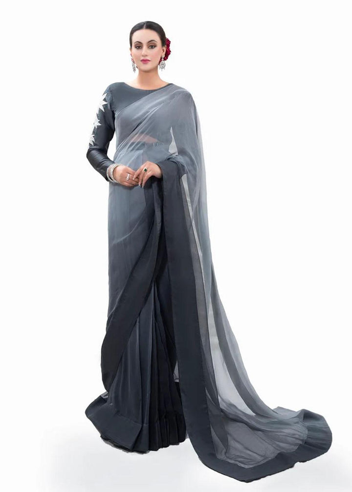 Tehwar By Norans Embroidered Silk  Unstitched Saree NO22T NSC-PR 07 - Winter Collection