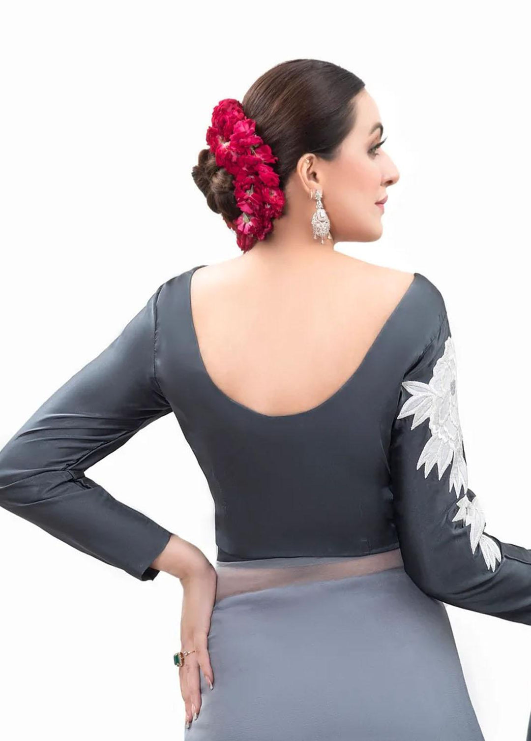 Tehwar By Norans Embroidered Silk  Unstitched Saree NO22T NSC-PR 07 - Winter Collection