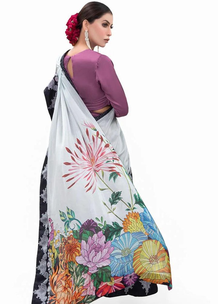 Tehwar By Norans Embroidered Silk  Unstitched Saree NO22T NSC-PR 08 - Winter Collection