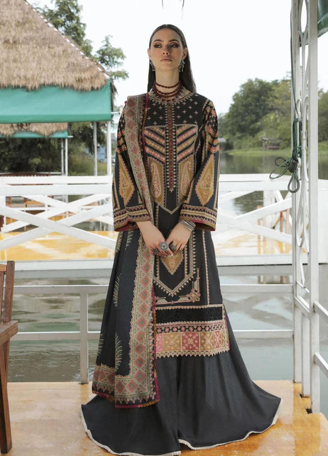 Tehzeeb By Aabyaan Embroidered Karandi Suits Unstitched 3 Piece ABY22T AK-02 Kashaf - Winter Collection