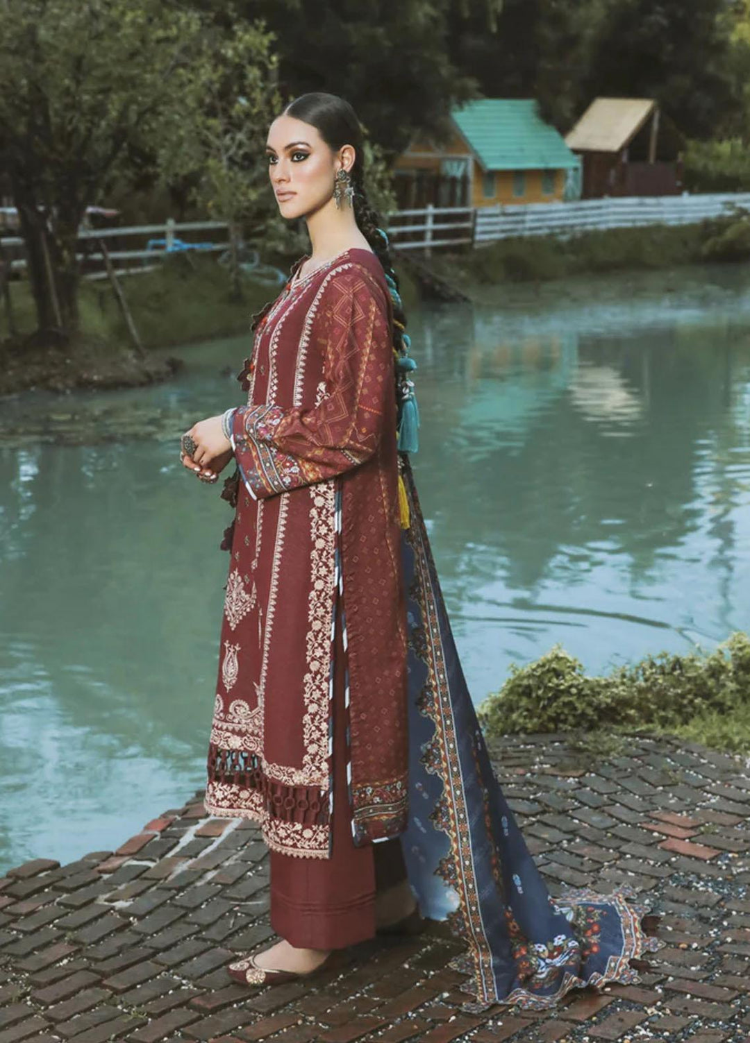 Tehzeeb By Aabyaan Embroidered Karandi Suits Unstitched 3 Piece ABY22T AK-04 Afrozeh - Winter Collection