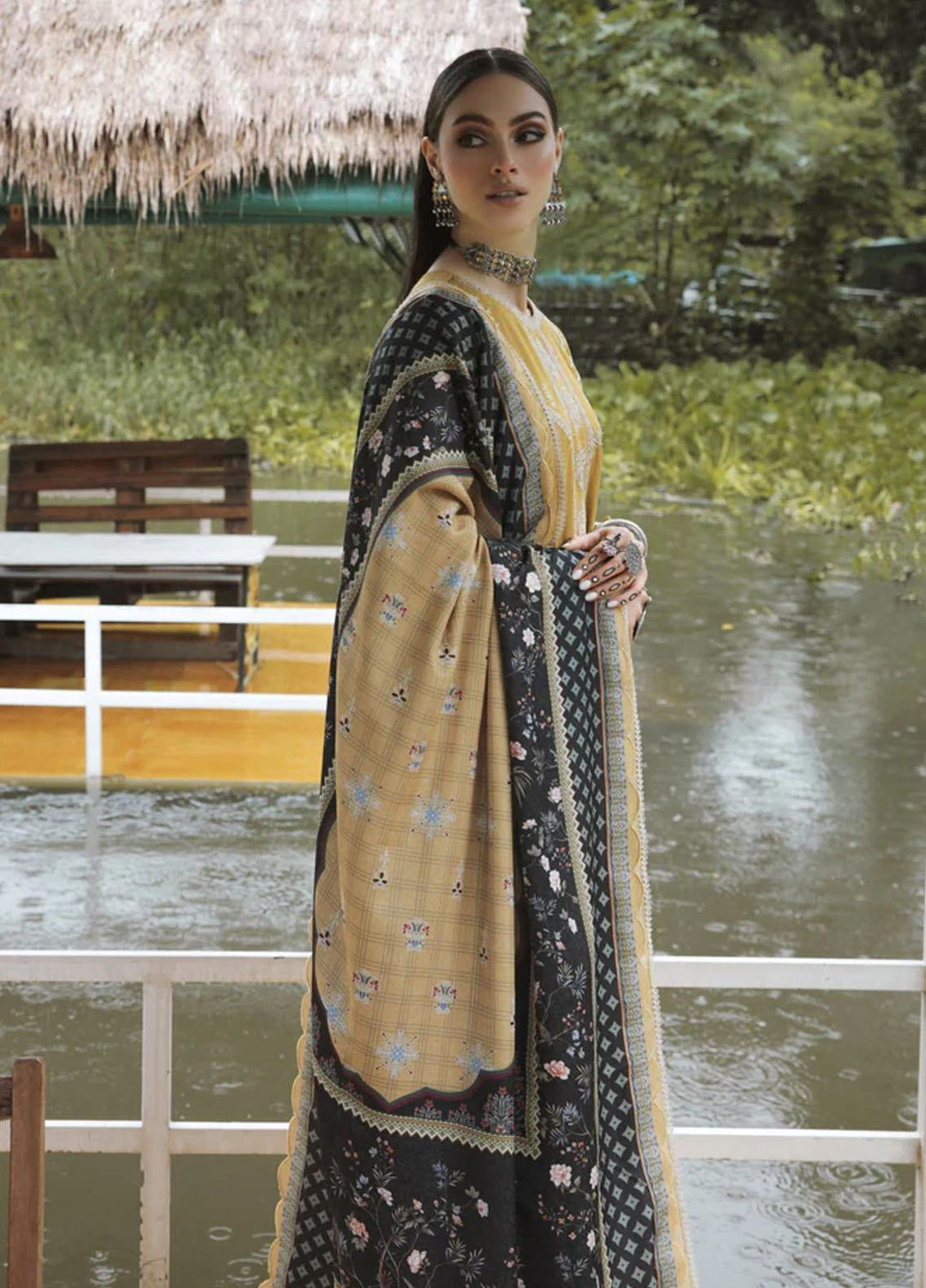 Tehzeeb By Aabyaan Embroidered Karandi Suits Unstitched 3 Piece ABY22T AK-05 Tazeem - Winter Collection