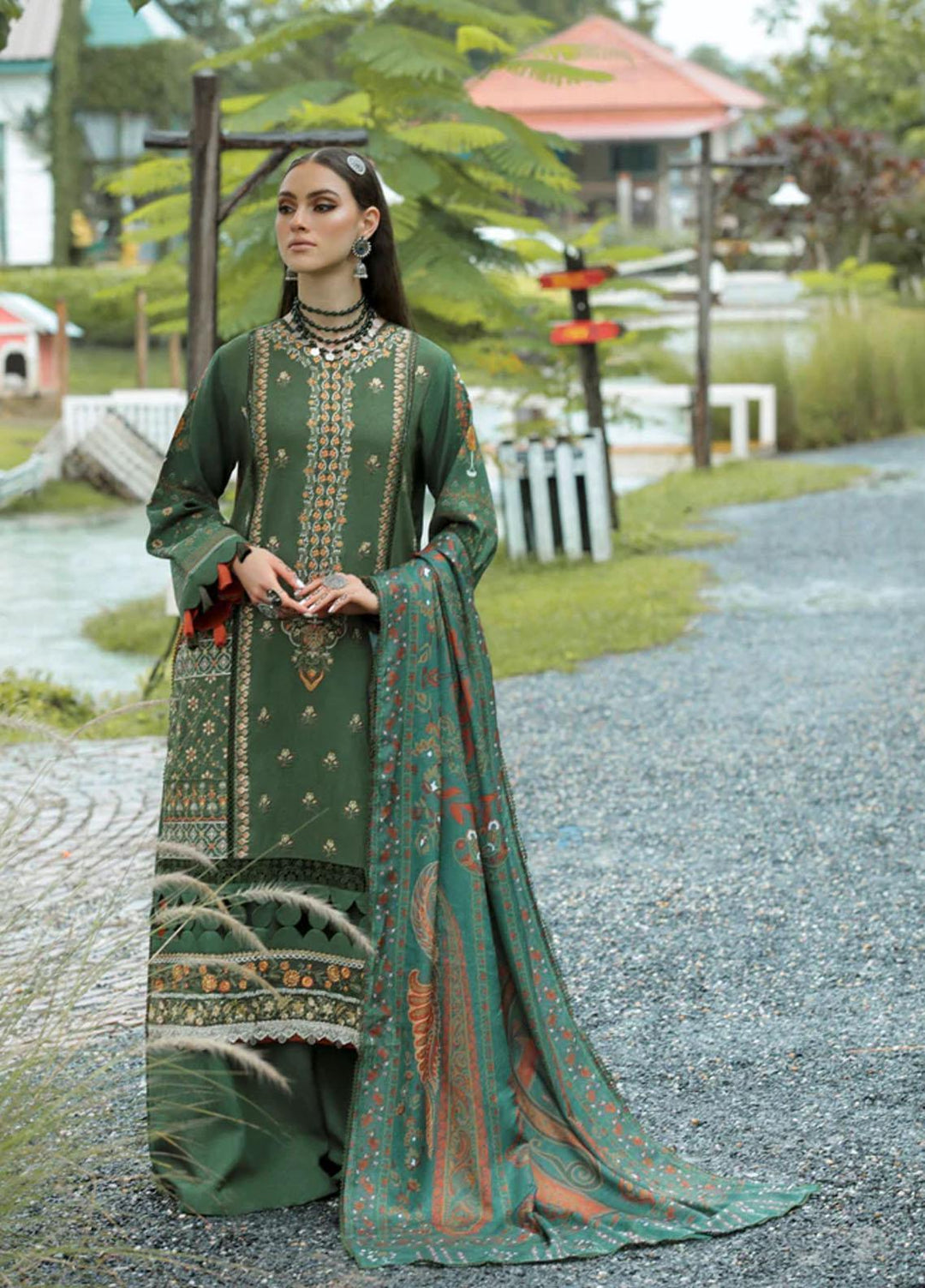 Tehzeeb By Aabyaan Embroidered Karandi Suits Unstitched 3 Piece ABY22T AK-06 Zeenat - Winter Collection