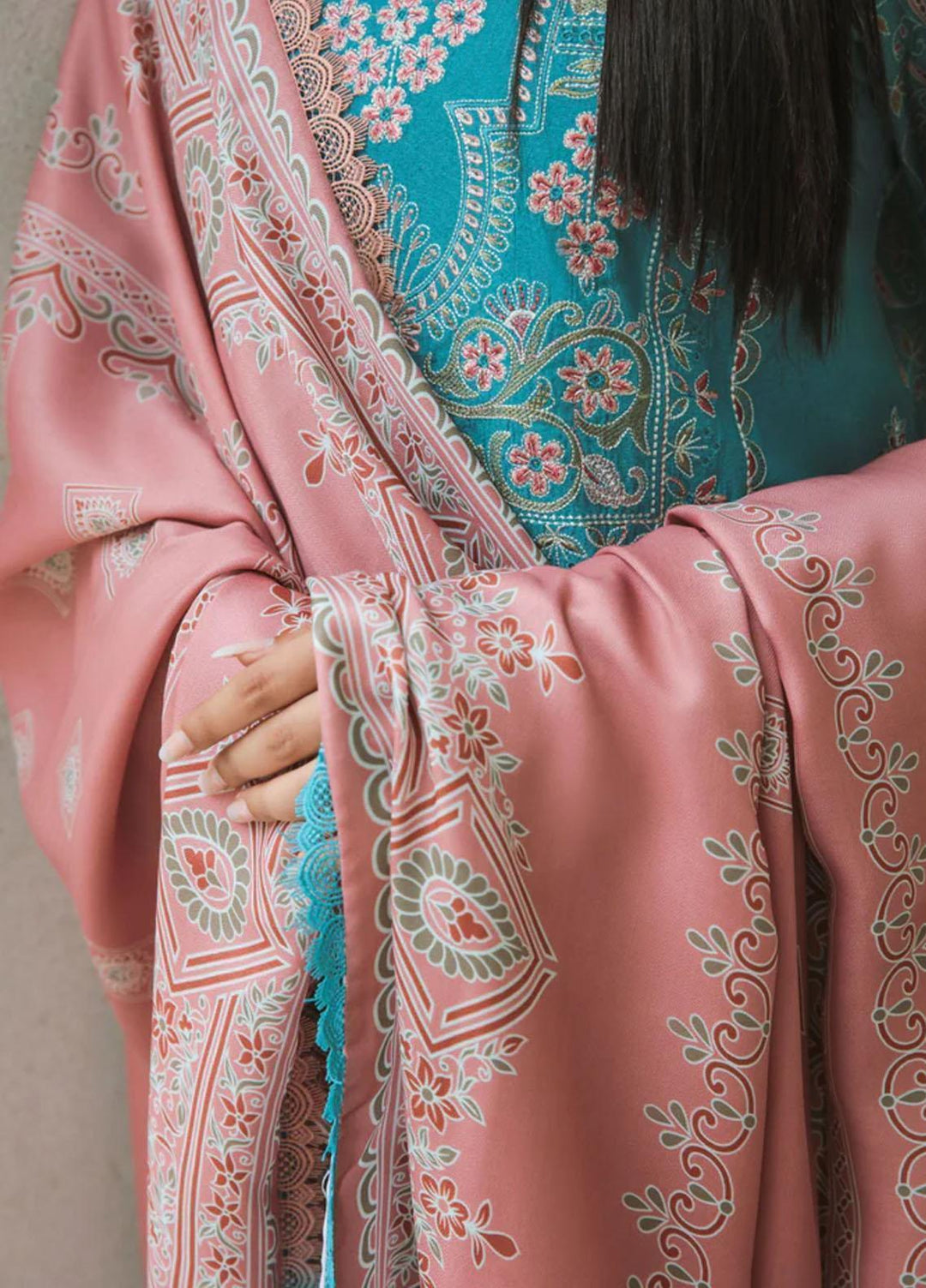 Tehzeeb By Aabyaan Embroidered Karandi Suits Unstitched 3 Piece ABY22T AK-10 Amal - Winter Collection