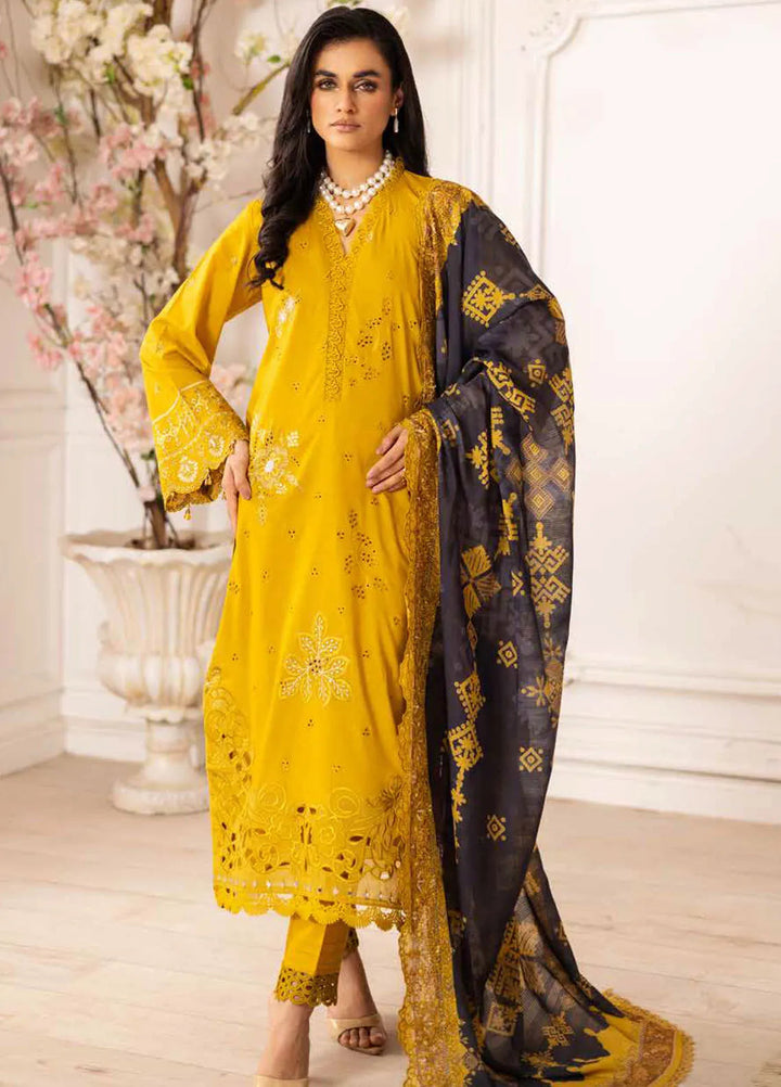 Tehzeeb by Riaz Arts 3 piece Lawn Suit Unstitched RA25TU TL-436 - Summer Collection