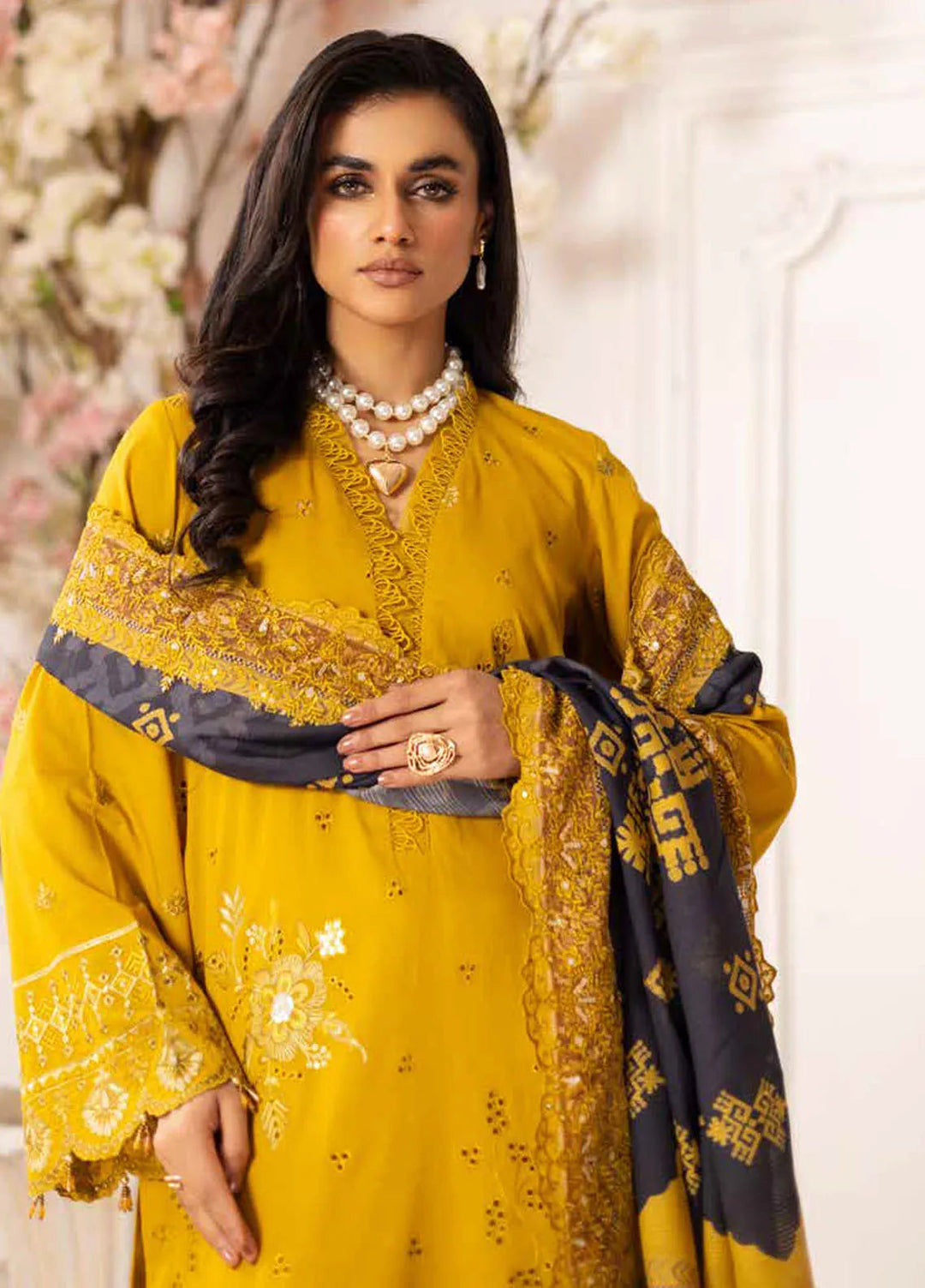 Tehzeeb by Riaz Arts 3 piece Lawn Suit Unstitched RA25TU TL-436 - Summer Collection