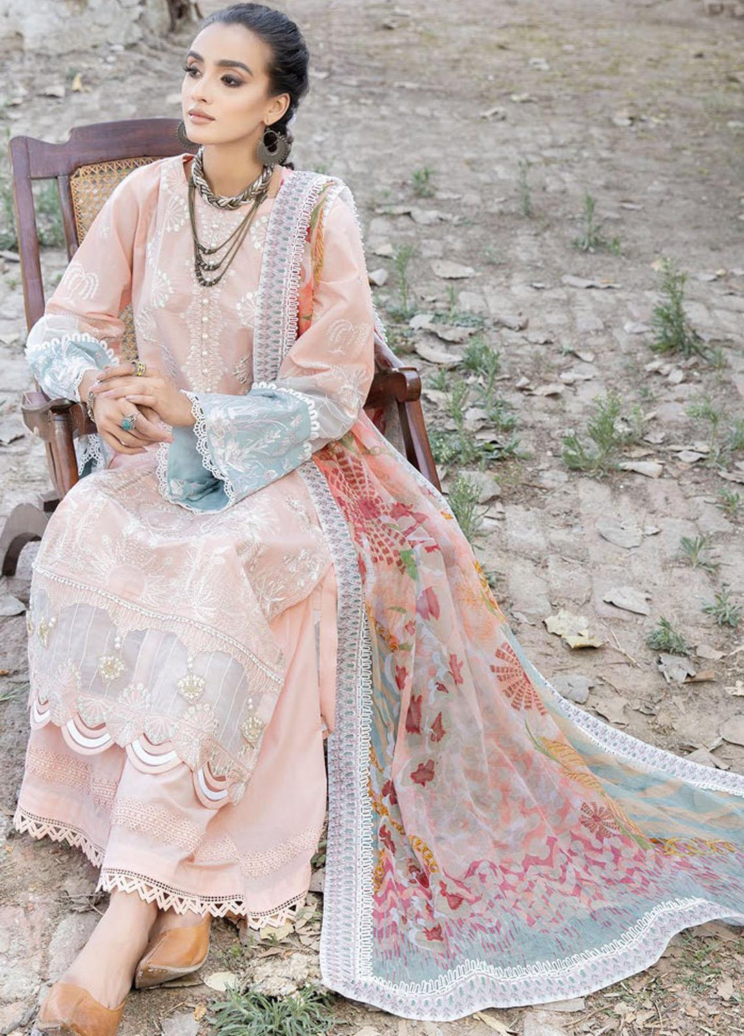 Tehzeeb By Riaz Arts Embroidered Lawn Suits Unstitched 3 Piece RA23T TL-41 - Summer Collection