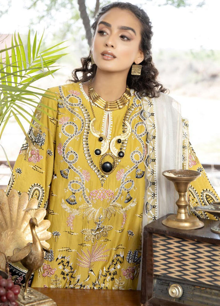 Tehzeeb By Riaz Arts Embroidered Lawn Suits Unstitched 3 Piece RA23T TL-43 - Summer Collection