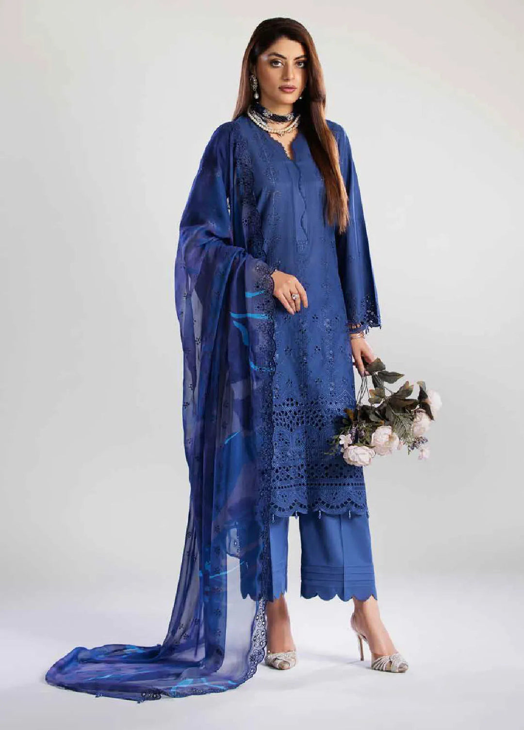 Tehzeeb By Riaz Arts Chikankari Lawn Suit Unstitched 3 Piece RA24T TL-244 - Summer Collection