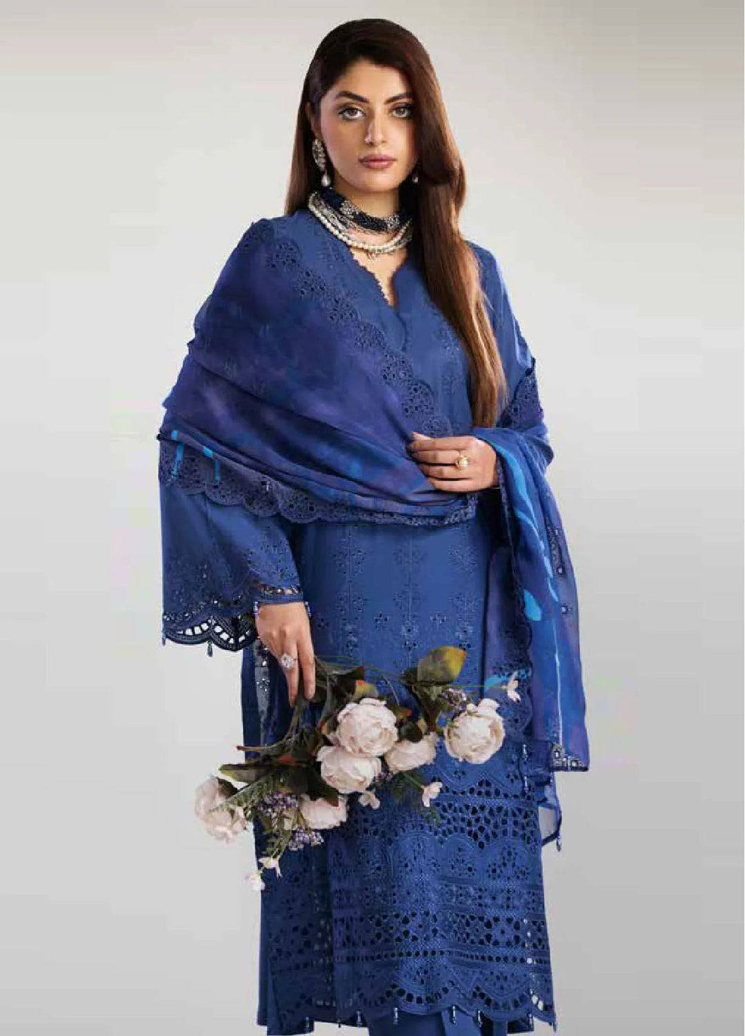 Tehzeeb By Riaz Arts Chikankari Lawn Suit Unstitched 3 Piece RA24T TL-244 - Summer Collection