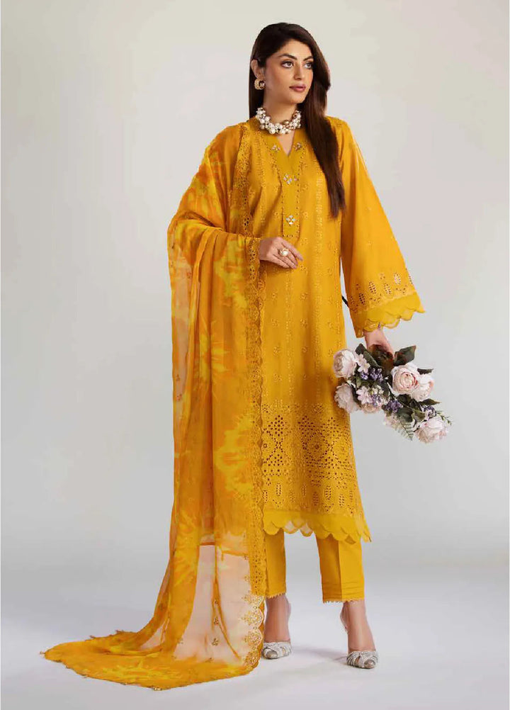 Tehzeeb By Riaz Arts Chikankari Lawn Suit Unstitched 3 Piece RA24T TL-245 - Summer Collection
