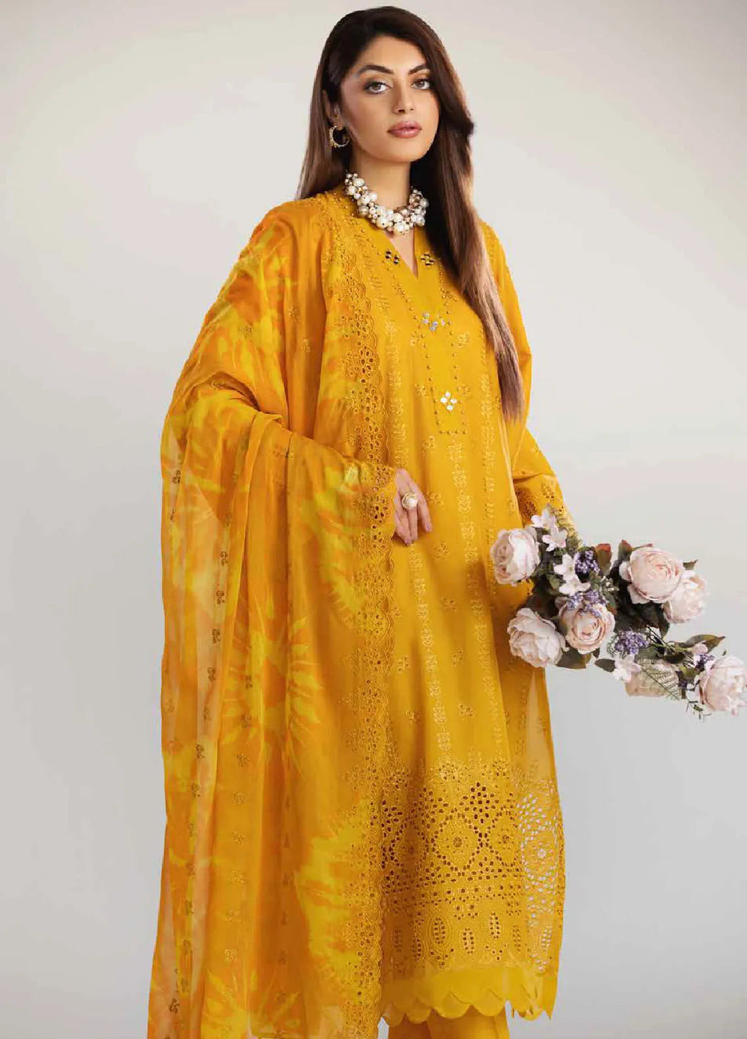 Tehzeeb By Riaz Arts Chikankari Lawn Suit Unstitched 3 Piece RA24T TL-245 - Summer Collection