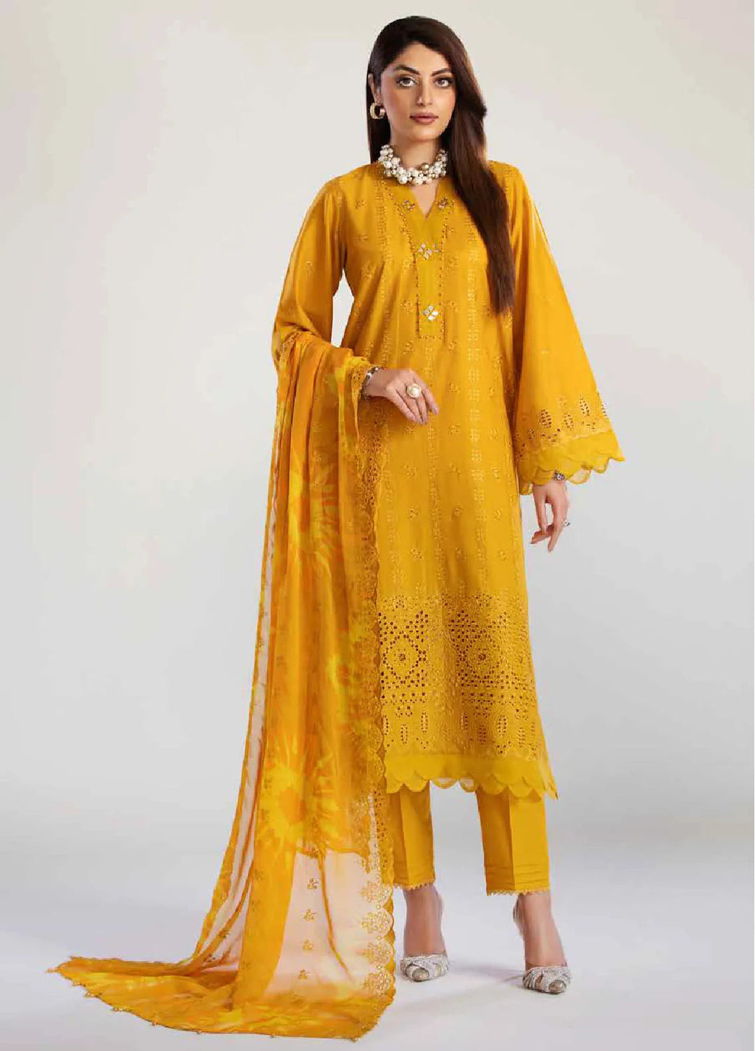 Tehzeeb By Riaz Arts Chikankari Lawn Suit Unstitched 3 Piece RA24T TL-245 - Summer Collection