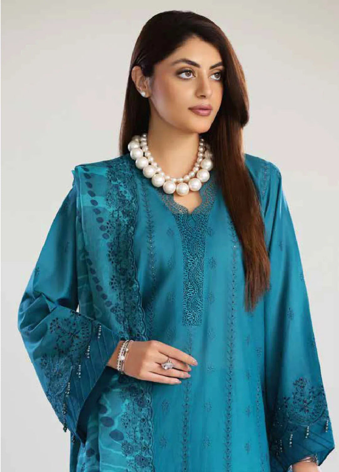 Tehzeeb By Riaz Arts Chikankari Lawn Suit Unstitched 3 Piece RA24T TL-247 - Summer Collection
