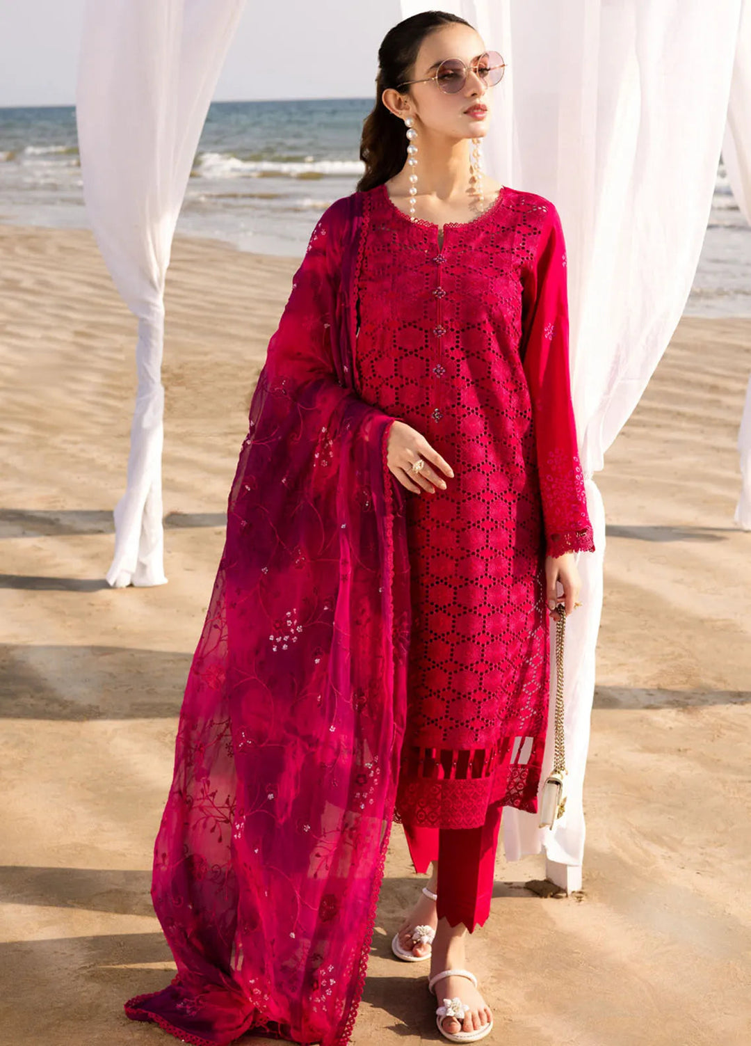 Tehzeeb by Riaz Arts Chikankari Lawn Suits Unstitched 3 Piece RA25TCL TL-427 - Summer Collection