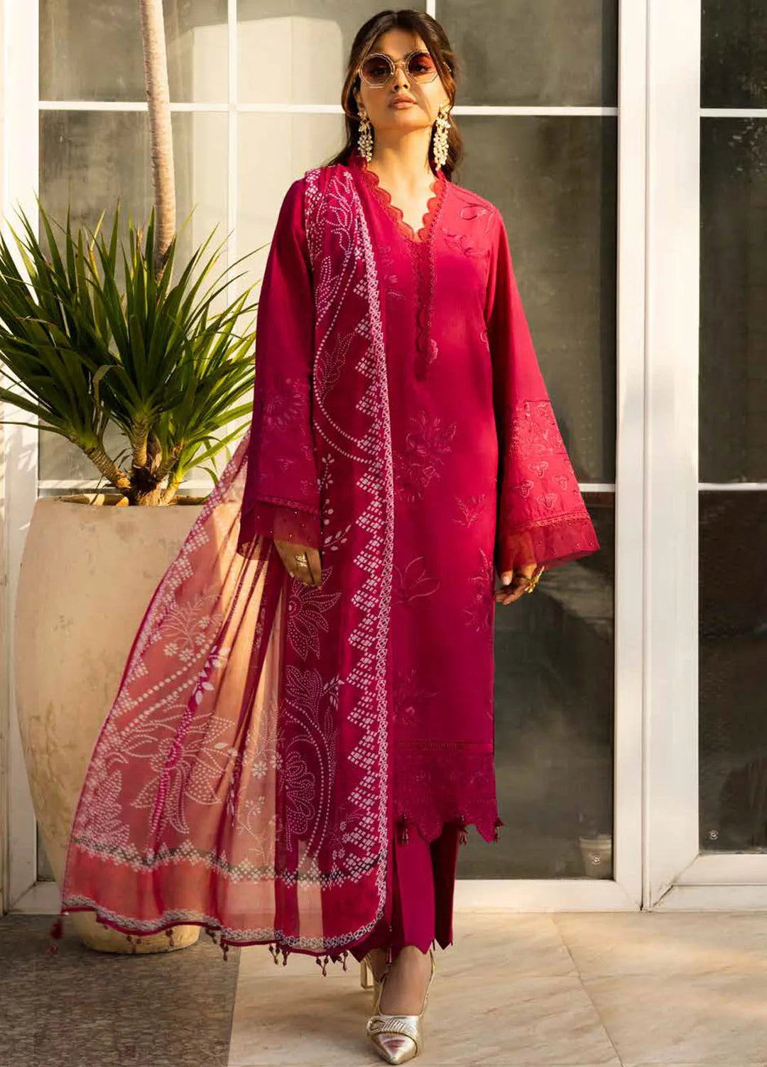 Tehzeeb by Riaz Arts Chikankari Lawn Suits Unstitched 3 Piece RA25TEC TL-442 - Summer Collection
