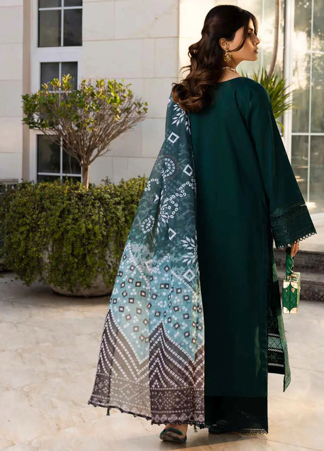Tehzeeb by Riaz Arts Chikankari Lawn Suits Unstitched 3 Piece RA25TEC TL-443 - Summer Collection