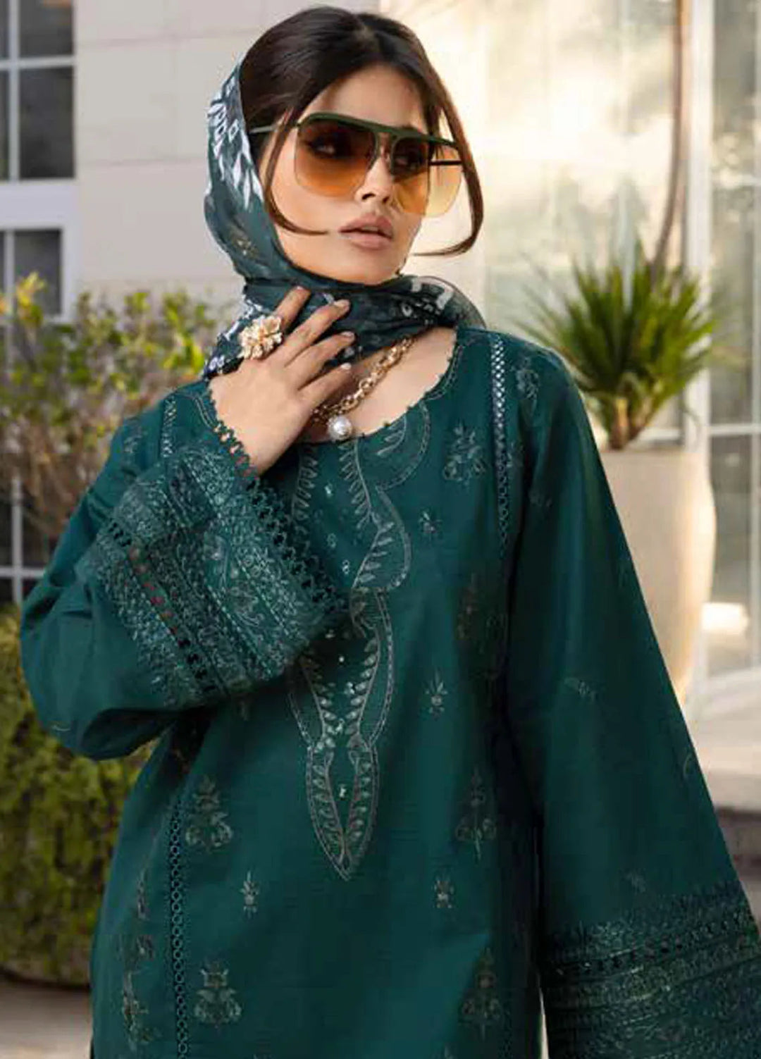 Tehzeeb by Riaz Arts Chikankari Lawn Suits Unstitched 3 Piece RA25TEC TL-443 - Summer Collection